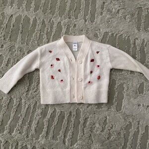 Carter’s Cream Cardigan with Floral Accents